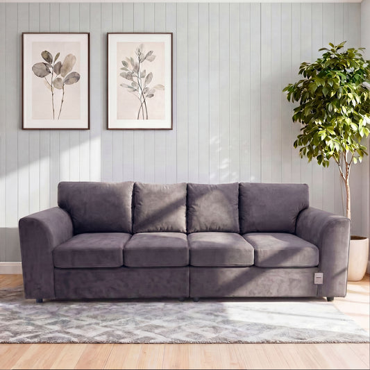 Plush Velvet 4 Seater Full Back Sofa
