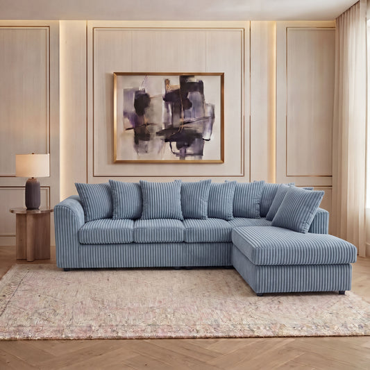 Jumbo Cord Fabric L Shape Scatter Back Sofa