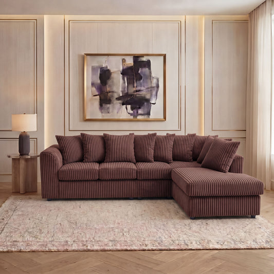 Jumbo Cord Fabric L Shape Scatter Back Sofa