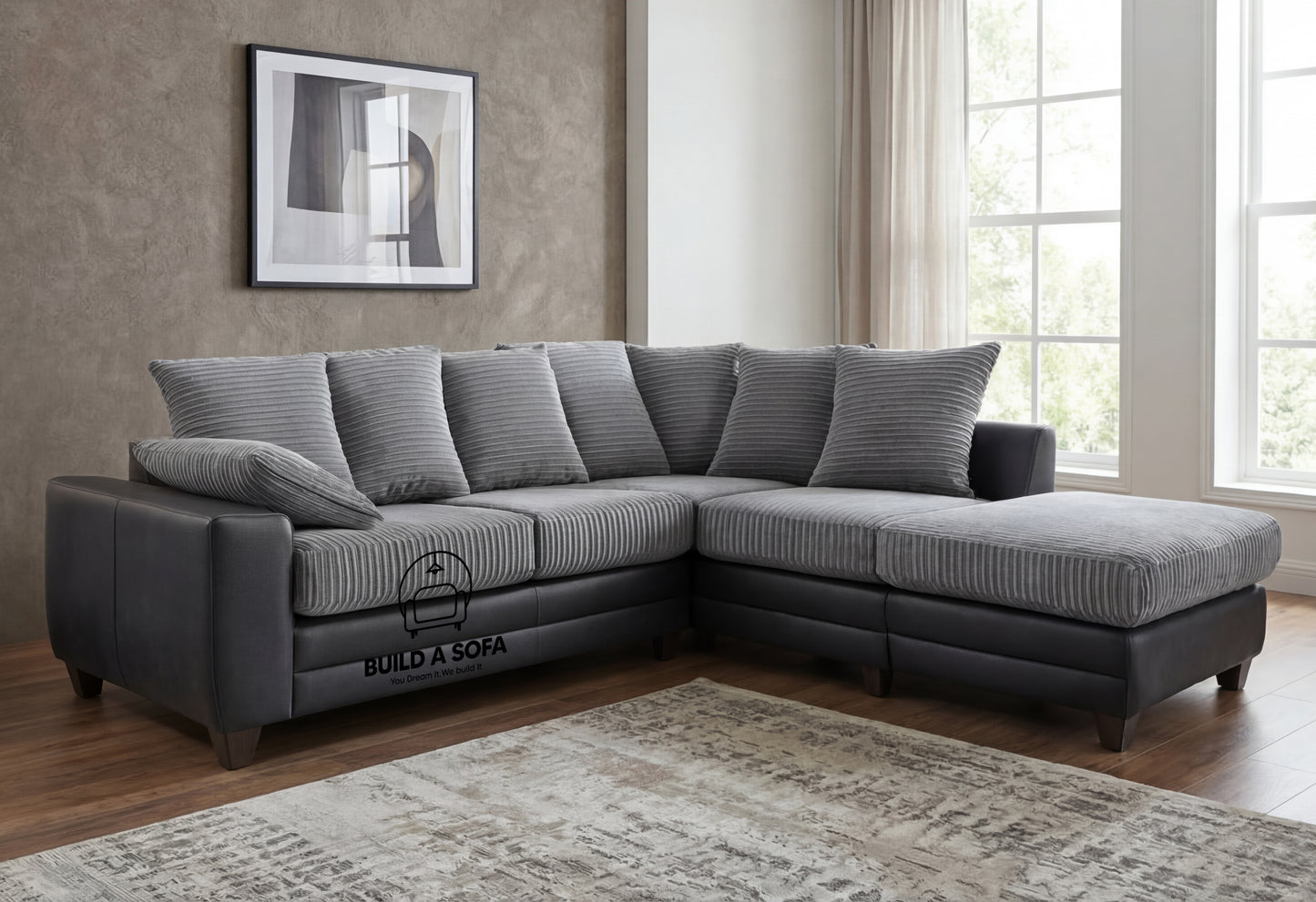 Dino Jumbo Cord L Shape Sofa