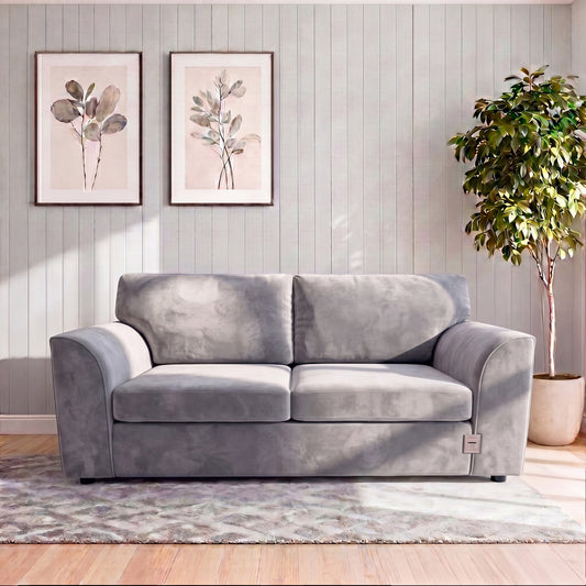 Plush Fabric Full Back Sofa Set