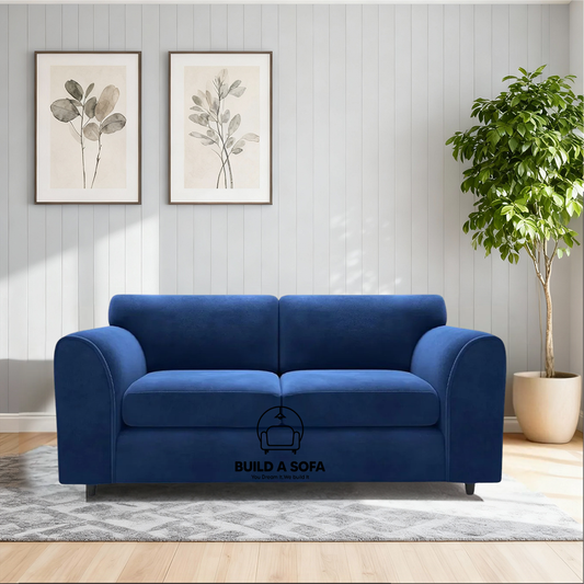 Plush Fabric Full Back Sofa Set