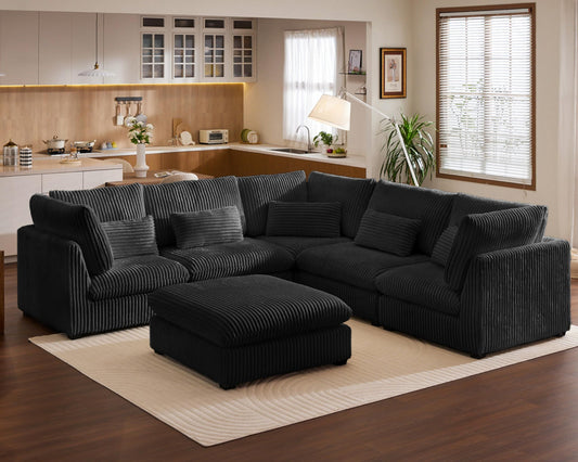 Is XL Jumbo Cord L-Shape Sofa Perfect for Large Living Rooms?