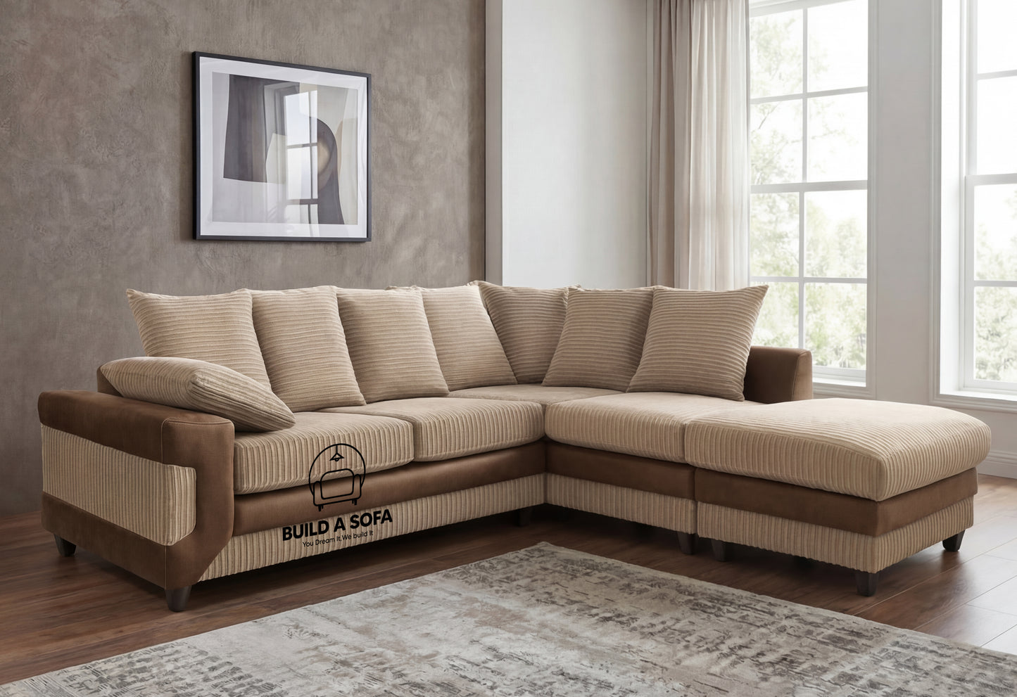 Dino Jumbo Cord L Shape Sofa
