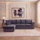 Plush Velvet Full Back XL L Shape Sofa