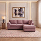 Plush Velvet Full Back L Shape Sofa