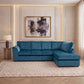 Plush Velvet Full Back XL L Shape Sofa