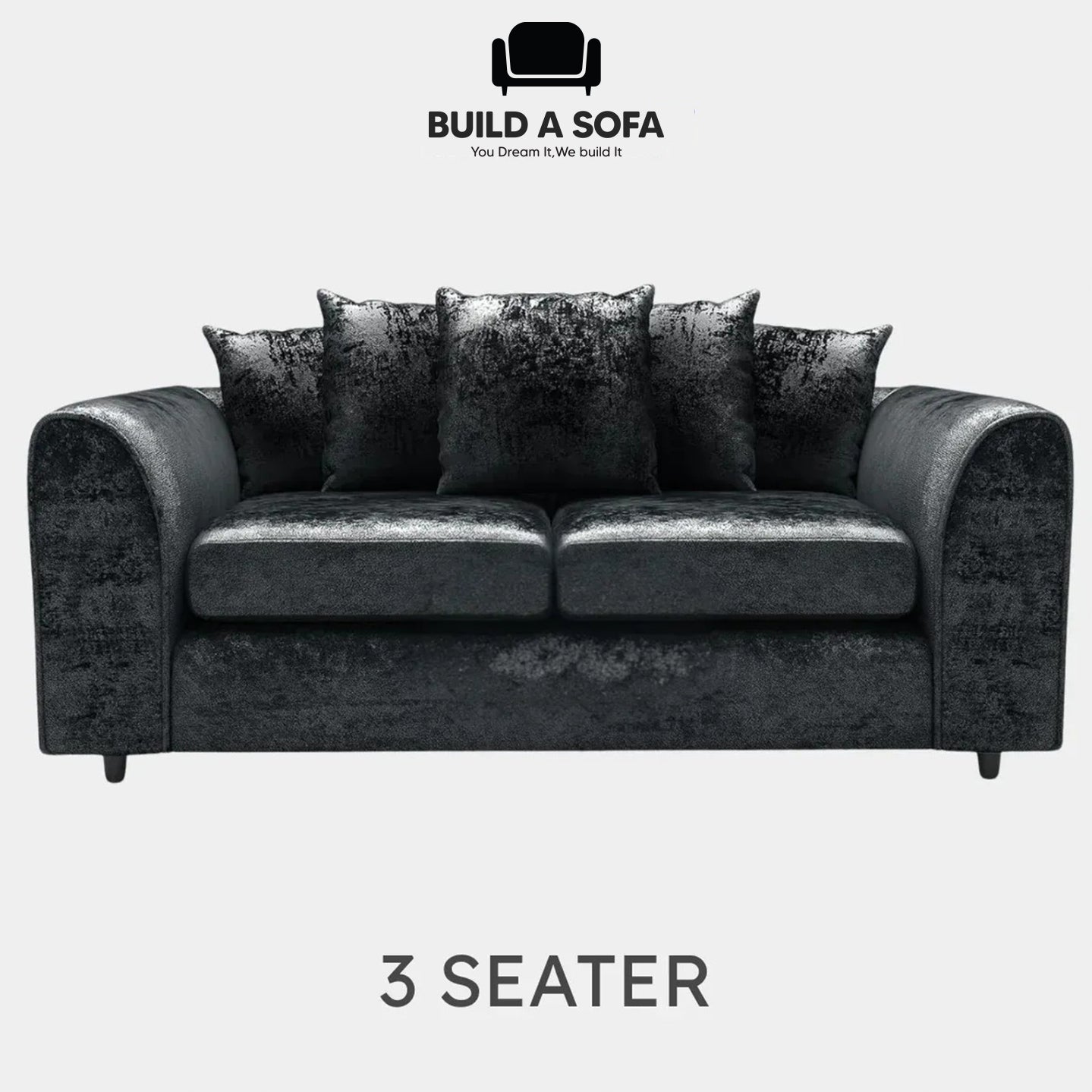 Crushed Velvet Scatter Back Sofa Set