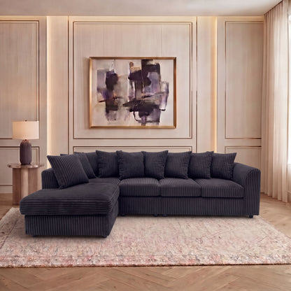 XL Jumbo Cord Fabric L Shape Scatter Back Sofa