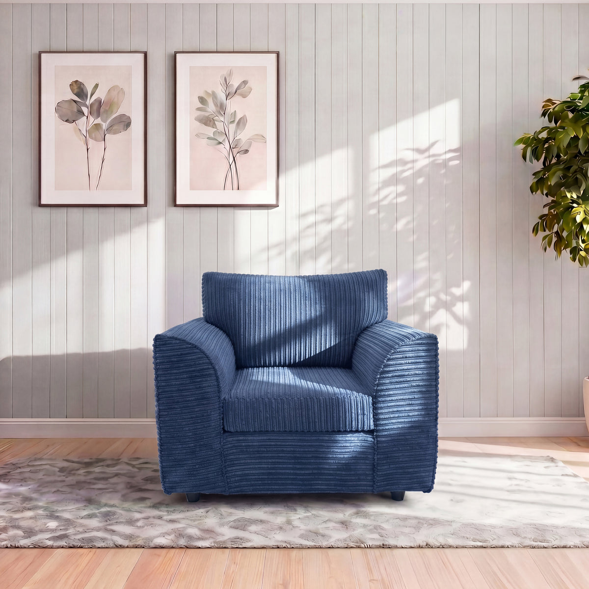 Jumbo Cord Full Back Sofa Set