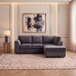 Plush Velvet Full Back L Shape Sofa