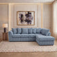 XL Jumbo Cord Fabric L Shape Scatter Back Sofa