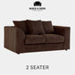 Luxury Jumbo Cord Fabric Scatter Back Sofa Set
