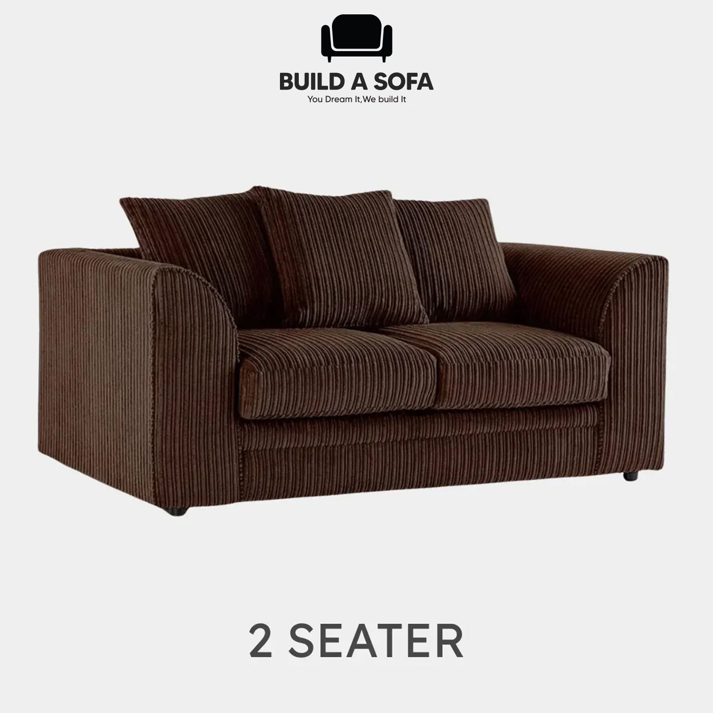 Luxury Jumbo Cord Fabric Scatter Back Sofa Set
