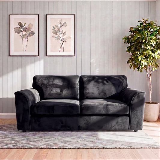 Plush Fabric Full Back Sofa Set