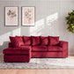 Plush Velvet Scatter Back L Shape Sofa