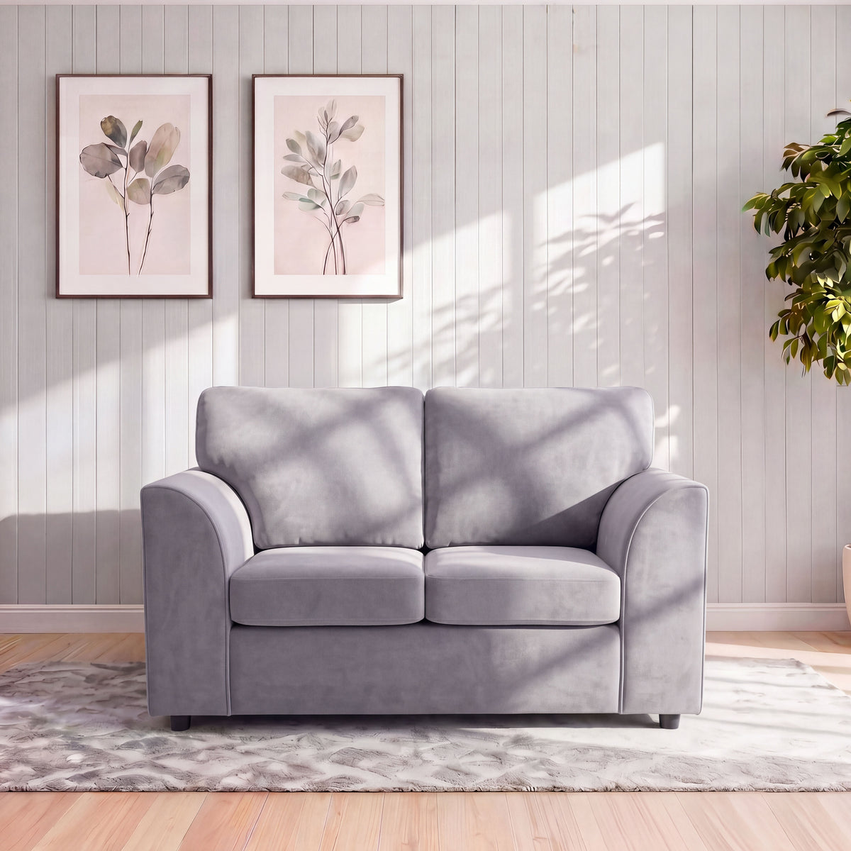 Plush Fabric Full Back Sofa Set