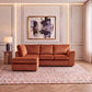Plush Velvet Full Back L Shape Sofa