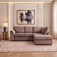 Plush Velvet Full Back L Shape Sofa