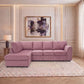 Plush Velvet Full Back XL L Shape Sofa