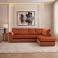 Plush Velvet Full Back XL L Shape Sofa