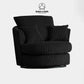Jumbo Cord Fabric Swivel Chair