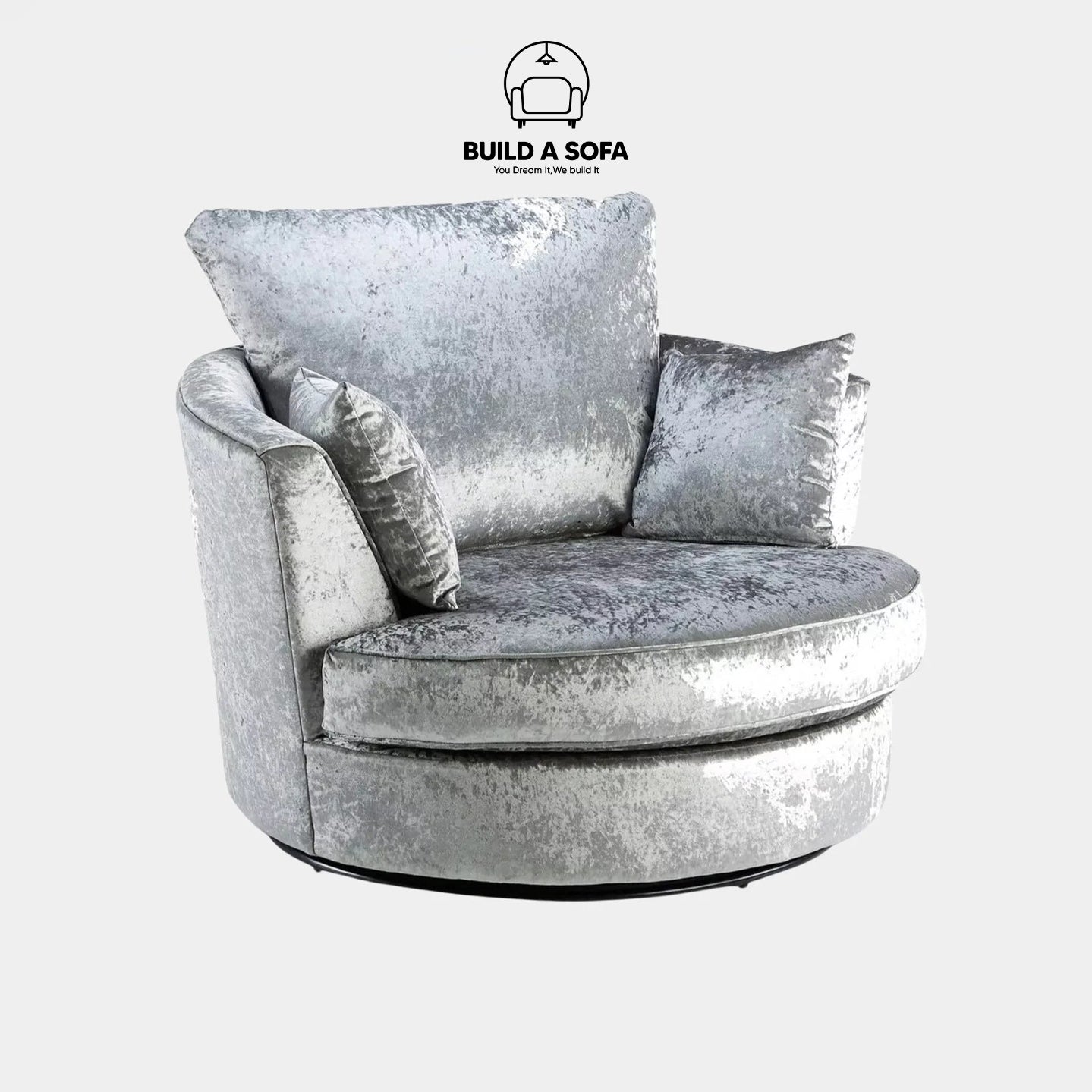 Crushed Velvet Swivel Chair