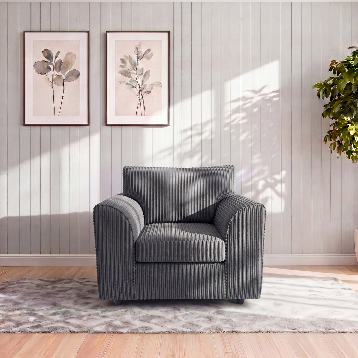 Jumbo Cord Full Back Sofa Set