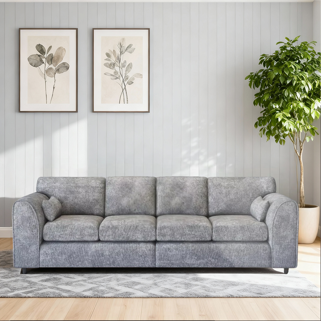 Alaska Fabric 4 Seater Full Back Sofa