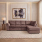 Plush Velvet Full Back XL L Shape Sofa
