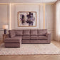 Plush Velvet Full Back XL L Shape Sofa
