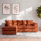 Plush Velvet Scatter Back L Shape Sofa