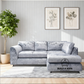Crushed Velvet Full Back L Shape Sofa
