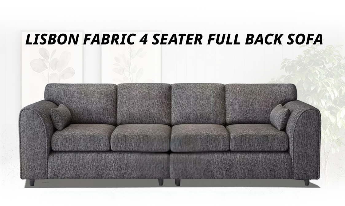 Lisbon Fabric 4 Seater Full Back Sofa extra image 1