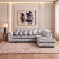 Crushed Velvet Scatter Back XL L Shape Sofa