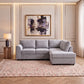 Plush Velvet Full Back L Shape Sofa
