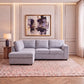 Plush Velvet Full Back L Shape Sofa