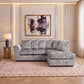 Crushed Velvet Scatter Back L Shape Sofa