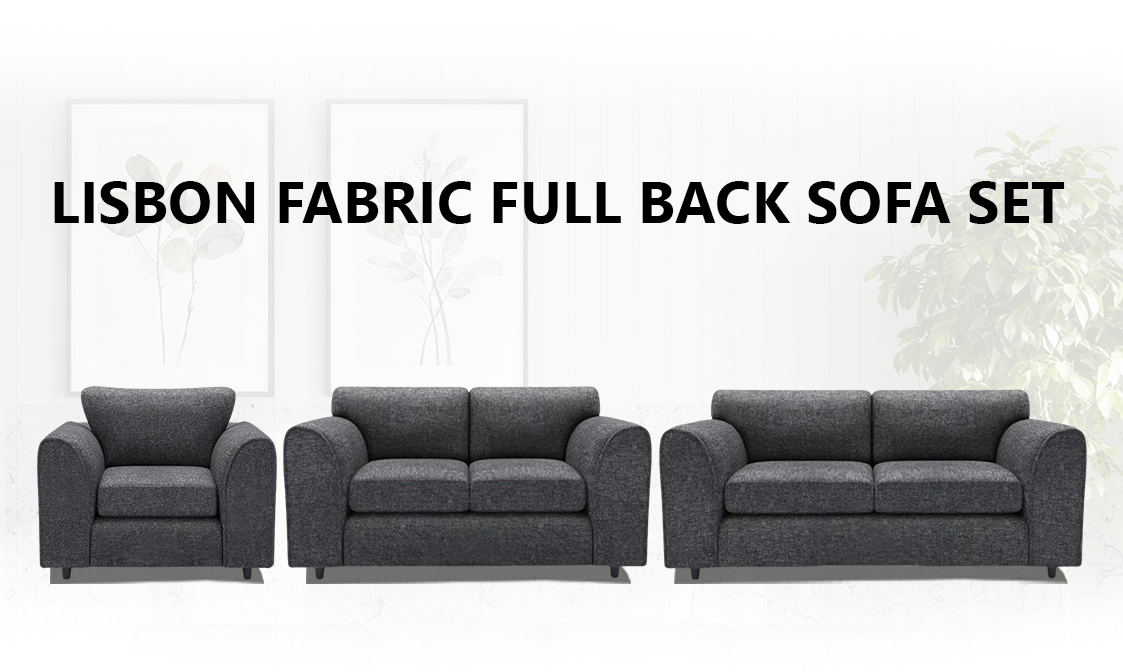 Lisbon Fabric Full Back Sofa Set extra image 1