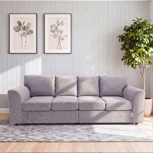 Plush Velvet 4 Seater Full Back Sofa