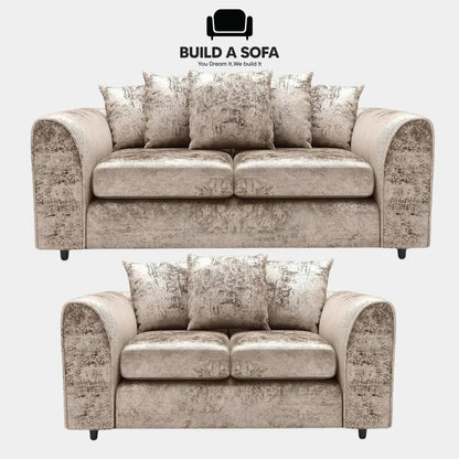 Crushed Velvet Scatter Back Sofa Set