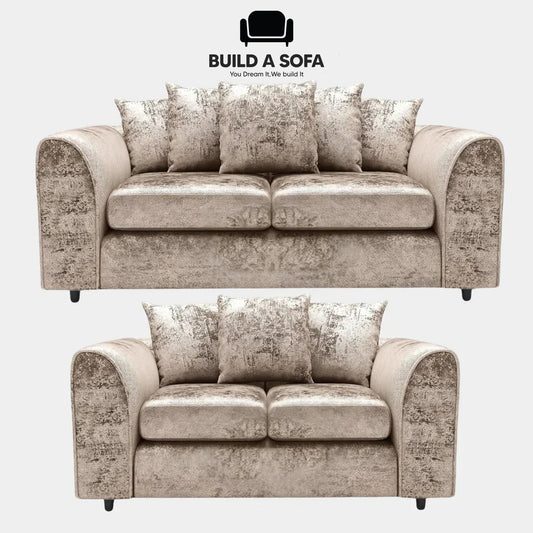 Crushed Velvet Scatter Back Sofa Set