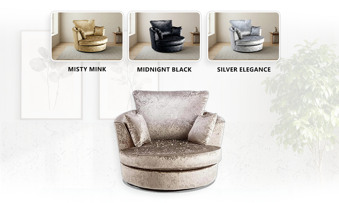 Crushed Velvet Swivel Chair extra image 1