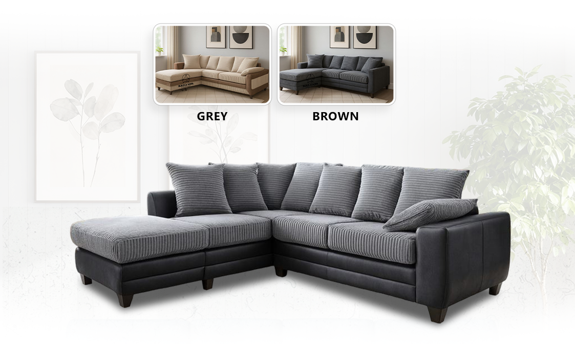 Dino Jumbo Cord L Shape Sofa extra image 1