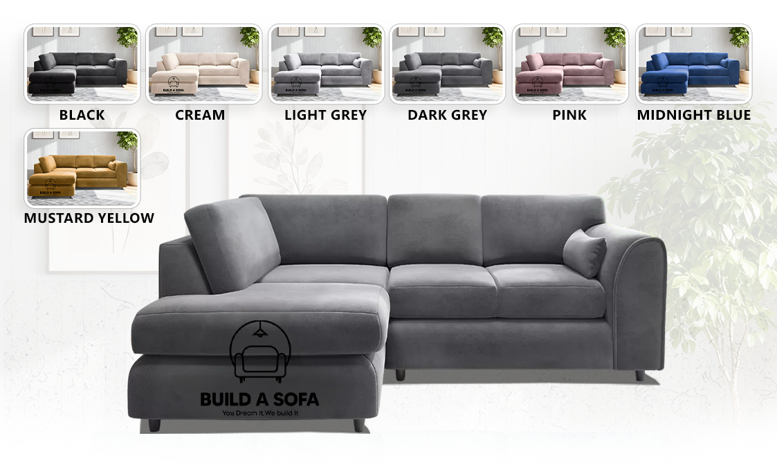 Plush Velvet Full Back L Shape Sofa extra image 1