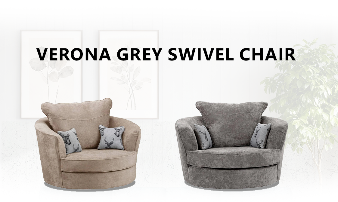 Verona Grey Swivel Chair – Classic Design extra image 1