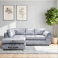 Crushed Velvet Full Back L Shape Sofa