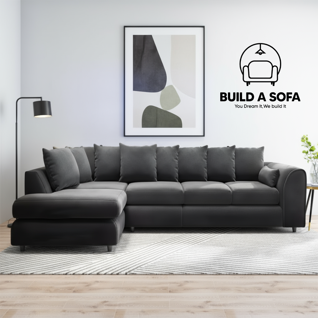 Plush Velvet Scatter Back XL L Shape Sofa