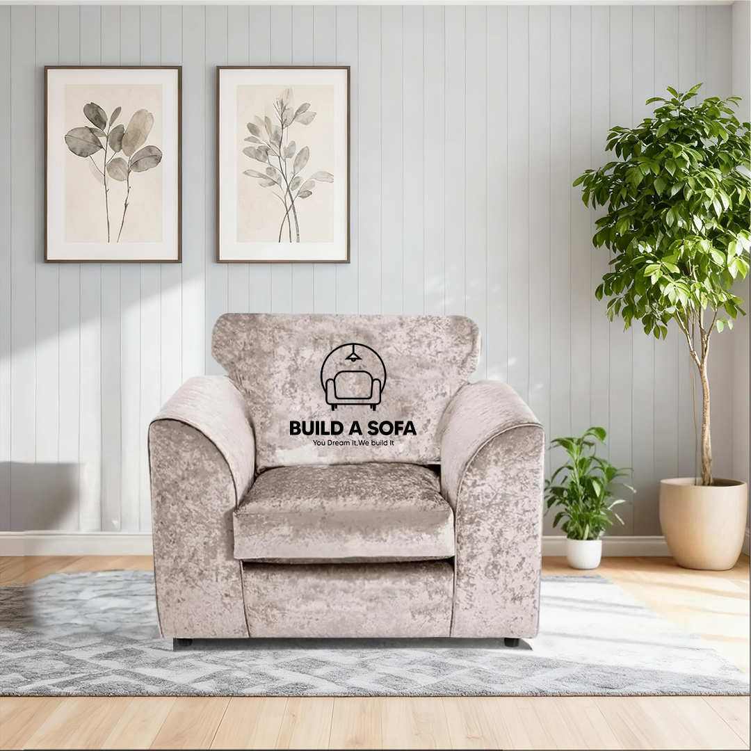 Crushed Velvet Full Back Sofa Set