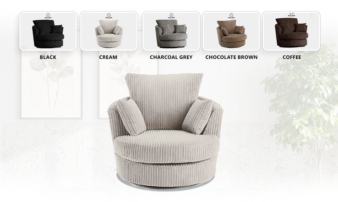 Jumbo Cord Fabric Swivel Chair extra image 1